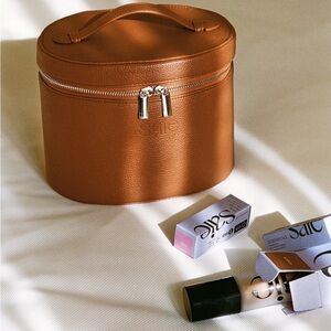 Saie Tan Leather Vanity Case